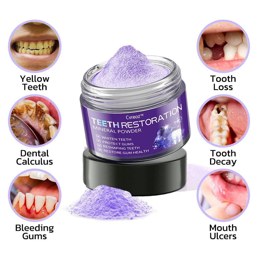 Cvreoz™ (ADA recommended)Teeth Restoration Mineral Powder(😁𝐋𝐢𝐦𝐢𝐭𝐞𝐝 𝐭𝐢𝐦𝐞 𝐝𝐢𝐬𝐜𝐨𝐮𝐧𝐭 𝐋𝐚𝐬𝐭 𝟑𝟎 𝐦𝐢𝐧𝐮𝐭𝐞𝐬😁) ☀️