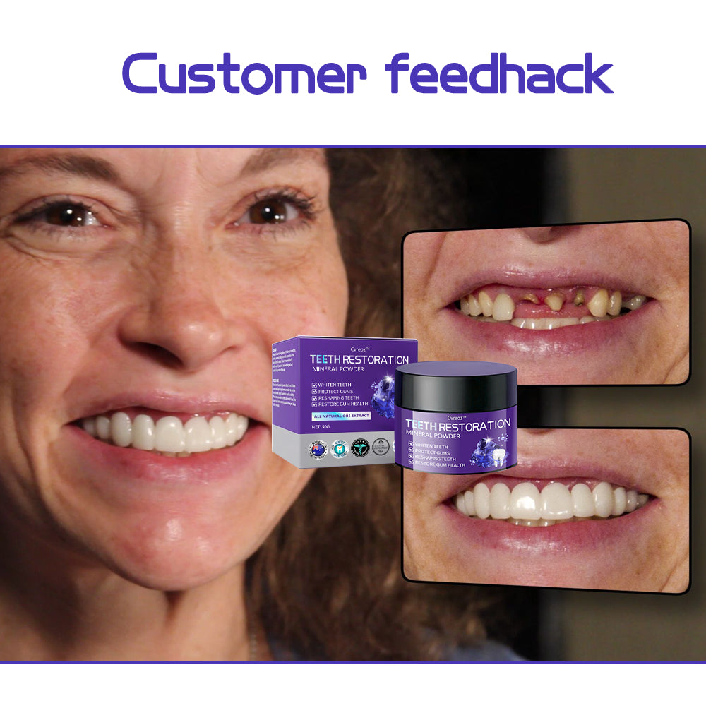 Cvreoz™ (ADA recommended)Teeth Restoration Mineral Powder(😁𝐋𝐢𝐦𝐢𝐭𝐞𝐝 𝐭𝐢𝐦𝐞 𝐝𝐢𝐬𝐜𝐨𝐮𝐧𝐭 𝐋𝐚𝐬𝐭 𝟑𝟎 𝐦𝐢𝐧𝐮𝐭𝐞𝐬😁) ☀️